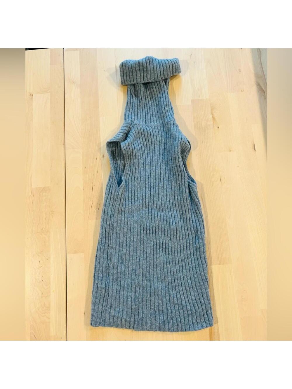 Ralph Lauren Heather Grey Ribbed Sleeveless Turtleneck Sweater | Size XS
